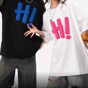 Stylish Black and White Short Sleeve Tees